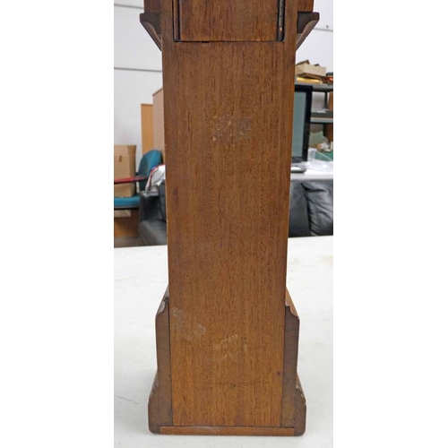 93 - 19TH CENTURY INLAID MAHOGANY APPRENTICE PIECE LONG CASE CLOCK WITH DECORATIVE PANEL TO DOOR & BASE -... 