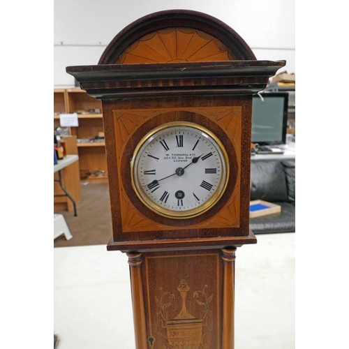 94 - 19TH CENTURY MAHOGANY APPRENTICE PIECE LONG CASE CLOCK WITH SATINWOOD, BOXWOOD & OLIVEWOOD INLAY. TH... 