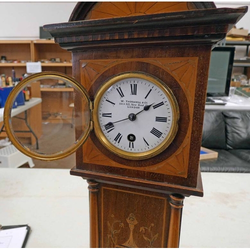 94 - 19TH CENTURY MAHOGANY APPRENTICE PIECE LONG CASE CLOCK WITH SATINWOOD, BOXWOOD & OLIVEWOOD INLAY. TH... 