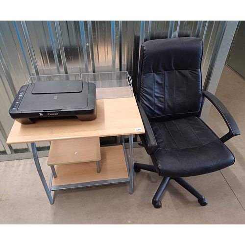 6004 - SMALL COMPUTER DESK & CANON PRINTER