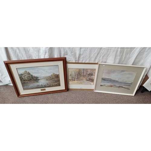 1032 - FRAMED WATERCOLOUR, SIGNED GEORGE KEITH, OF A LOCH SCENE FRAMED WATERCOLOUR, SIGNED MARY SHEARER ETC... 