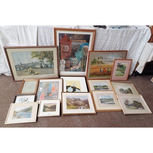1062 - GOOD SELECTION OF WATERCOLOURS ETC TO INCLUDE ; G, SMYTH, 'THE GLASSBLOWER', SIGNED , WATERCOLOUR, S... 