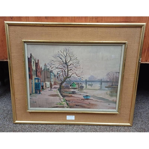 1068F - ATTRIBUTED TO MAURICE GRUN (1870-1947)   'EARLY MORNING BY THE RIVER',  SIGNED INDISTINCTLY BOTTOM L... 