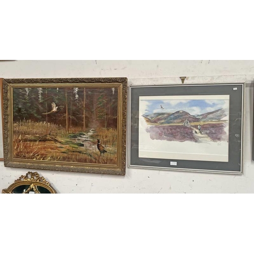 1070A - DORRIE PAINE, WALK IN THE HIGHLANDS, SIGNED IN PENCIL, FRAMED PRINT, TOGETHER WITH STANLEY DELLIMOR,... 