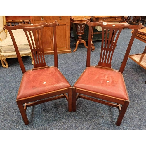 109 - PAIR OF 19TH CENTURY MAHOGANY CHAIRS ON SQUARE SUPPORTS