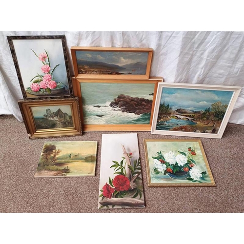 1090 - GOOD SELECTION OF OIL PAINTINGS TO INCLUDE ; W. HAINING, 'OLD BRIG  'O DEE', SIGNED AND DATED 1979, ... 