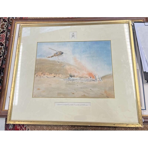 1100 - WILLIAMS CIVIL AID BEING DELIVERED TO DABARAYN  LIMITED EDITION 72 / 100 GILT FRAMED PRINT  61CM X 7... 