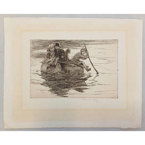 1109 - EILEEN SOPER,   A VOYAGE OF DISCOVERY SIGNED IN PENCIL UNFRAMED ETCHING 12.5 X 19