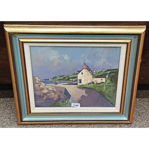 1188 - JAMES ORR - (ARR) SCOTSTOWN - BANFF WITH RIVERSIDE GALLERY LABEL TO REVERSE FRAMED OIL PAINTING  30 ... 