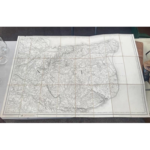 1247 - ORDINANCE SURVEY MAP OF THE DOWNS, PUBLISHED IN 1809 BY COLONEL MADGE, MOUNTED BY LETTS, SON & CO. -... 