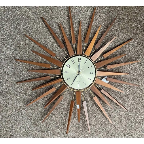 1251 - SETH THOMAS STAR BURST WALL CLOCK, 66CM ACROSS