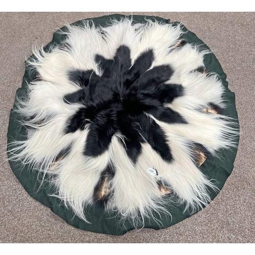 1278 - CIRCULAR ANIMAL HAIR RUG, 135CM ACROSS