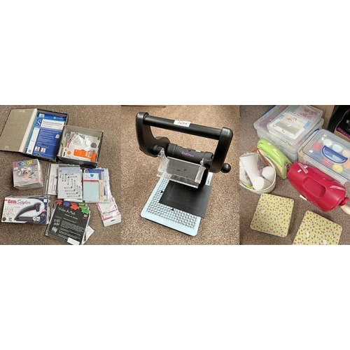 1284 - SELECTION OF ART SUPPLIES TO INCLUDE STENCILS, EFCOLOR STOVE SET, CRAFT DRAGON PRESS, ETC