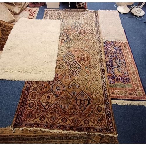 1449 - 4 RUGS OF VARIOUS SIZES & PATTERN TO INCLUDE INDIAN WOOL RUG, ETC