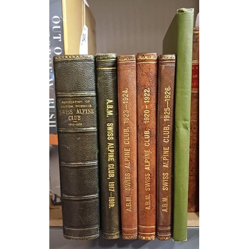 2048 - 5 VOLUMES OF THE ASSOCIATION OF BRITISH MEMBERS OF THE SWISS ALPINE CLUB MEETINGS FROM ITS INCEPTION... 
