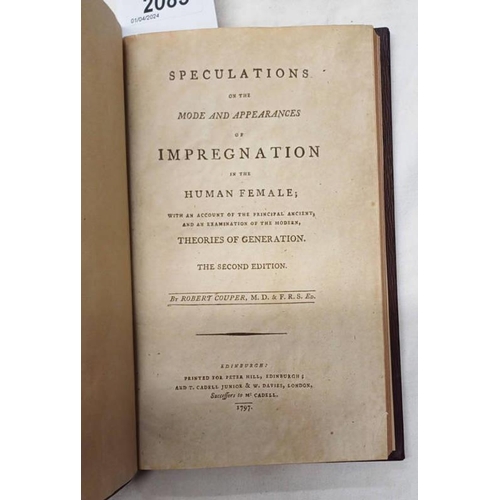 2085 - SPECULATIONS ON THE MODE AND APPEARANCES OF IMPREGNATION IN THE HUMAN FEMALE BY ROBERT COUPER QUARTE... 