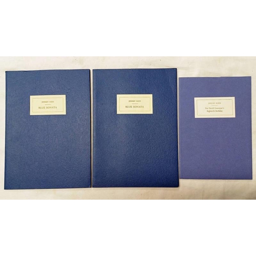 2117 - BLUE SONATA, THE POETRY OF JOHN ASHBERY BY JEREMY REED, PRINTED AT THE TRAGARA PRESS, LIMITED EDITIO... 