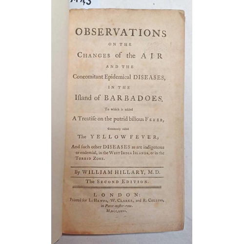 2143 - OBSERVATIONS ON THE CHANGES OF THE AIR AND THE CONCOMITANT EPIDEMICAL DISEASES, IN THE ISLAND OF BAR... 