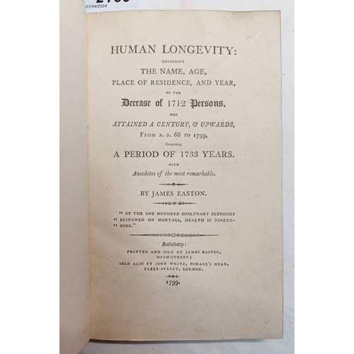 2160 - HUMAN LONGEVITY: RECORDING THE NAME, AGE, PLACE OF RESIDENCE, AND YEAR, OF THE DECEASE OF 1712 PERSO... 