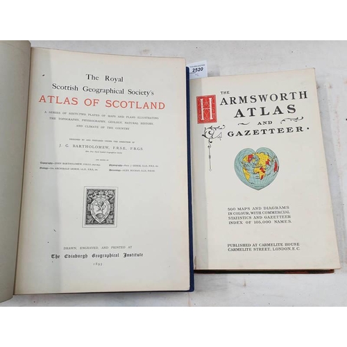 2520 - THE ROYAL SCOTTISH GEOGRAPHICAL SOCIETY'S ATLAS OF SCOTLAND BY J. G. BARTHOLOMEW - 1895, & THE HARMS... 