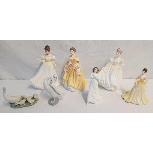 3064 - 4 ROYAL DOULTON FIGURES - KATHLEEN HN3609, NATALIE HN3173, HELEN HN4756, FORGET-ME-NOT HN3388, 1 COA... 