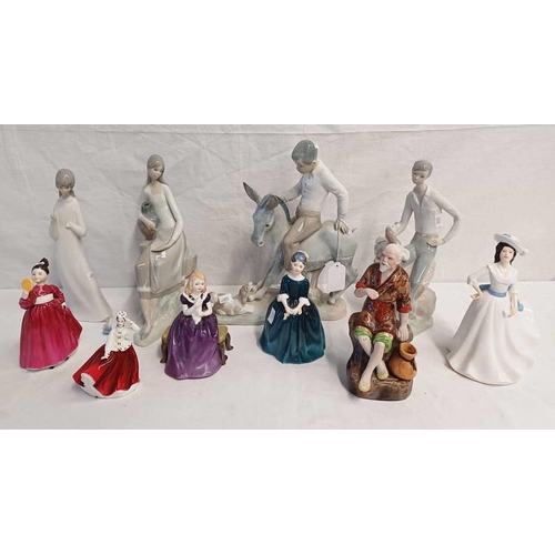 3072 - 4 SPANISH PORCELAIN FIGURES, 5 ROYAL DOULTON FIGURES & 1 ORIENTAL PORCELAIN FIGURE