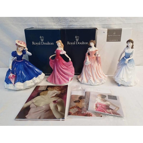 3084 - 4 ROYAL DOULTON FIGURES TO INCLUDE FIGURE OF THE YEAR MARY HN3375, EMMA HN3714, RUTH HN4099 & MICHEL... 