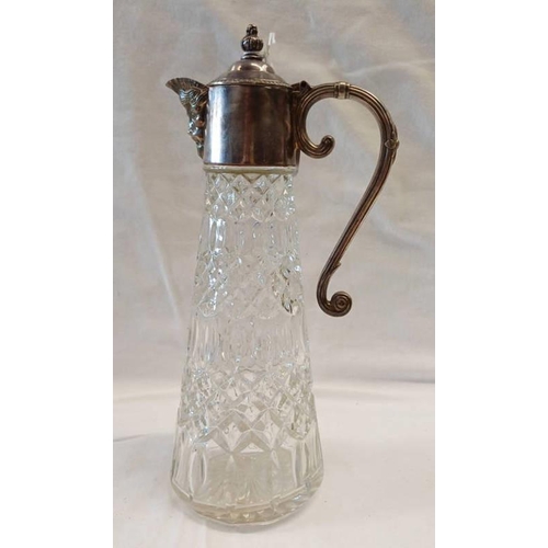 3101D - CLARET JUG WITH SILVER PLATED MOUNTS