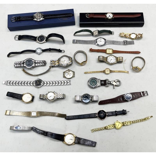 3110 - EXCELLENT SELECTION OF WRIST WATCHES, INCLUDING CHIVAS REGAL LENGAU JACQUES FAREL, SAFILO IN FITTED ... 