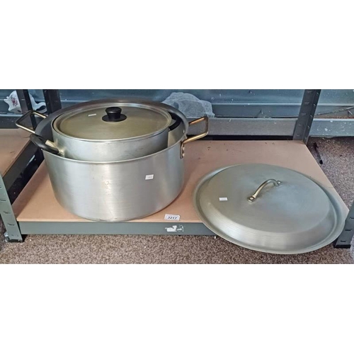 3217 - 2 LARGE ALUMINIUM POTS