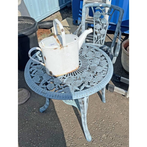 6087 - PLASTIC TABLE AND CHAIR WITH ENAMEL WATERING CAN  -3-