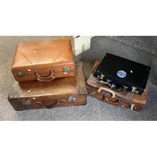 4 LEATHER SUITCASES & A LEATHER HOLDALL -5-