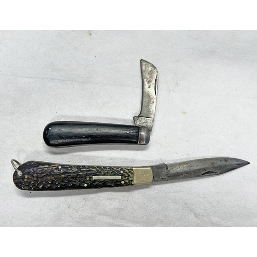 1160 - LOCKWOOD BROTHERS SHEFFIELD FOLDING POCKET KNIFE WITH 10CM LONG BLADE AND ONE OTHER LOCKWOOD BROTHER... 