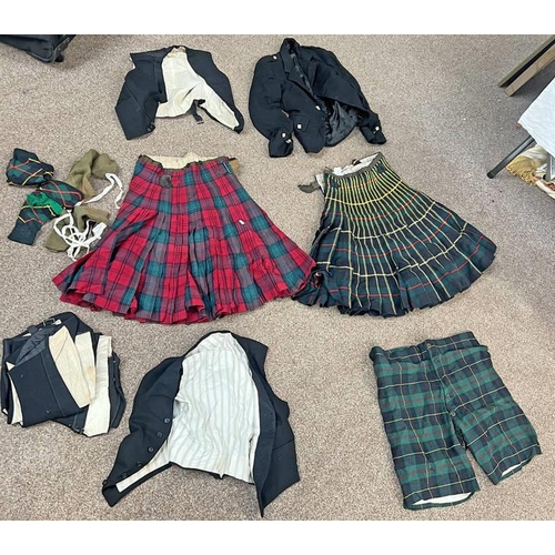 1161 - TWO KILTS, KILT JACKET AND ACCESSORIES