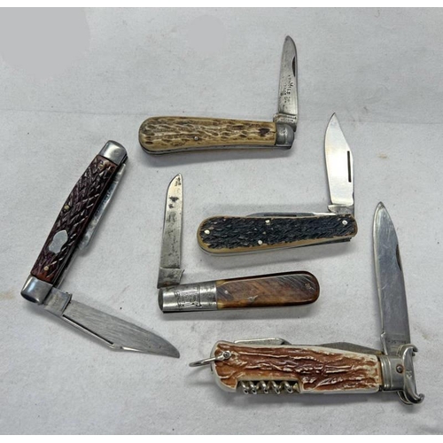 1169 - 5 POCKET KNIVES TO INCLUDE RODGERS , SHEFFIELD, FRANK MILLS & CO LTD, SHEFFIELD AND 3 OTHERS