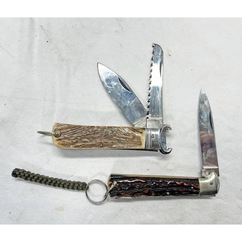 1178 - TWO WHITBY FOLDING POCKET KNIVES ONE WITH BLADE AND SAW  -2-