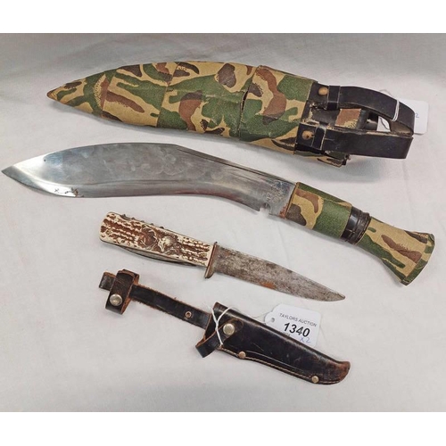 1340 - NEPAL 1994 KUKRI AND A MULITOOL KNIFE WITH SCABBARD  -2-