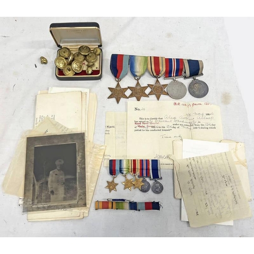 1341 - WW2 ROYAL NAVY LONG SERVICE GROUP OF FIVE MEDALS AWARDED TO M.36041 ALEX ARTHUR ALLSUP S.B.P.O.  HMS... 