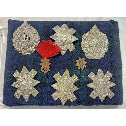 1555 - 6 REGIMENTAL CAP BADGES TO INCLUDE THE ROYAL HIGHLANDERS BLACK WATCH, ARGYLL & SUTHERLAND, ETC  MOUN... 