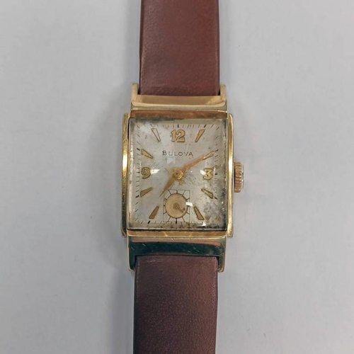 45 - 10K GOLD BULOVA GENTS MANUAL WIND WRISTWATCH