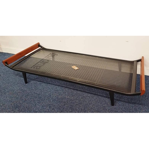 5000 - TEAK & METAL CLEOPATRA DAY BED FRAME DESIGNED BY DICK CORDEMEIJER FOR AUPING, 198CM LONG