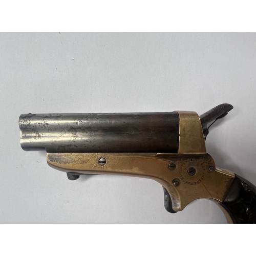 1300 - TIPPING & LAWDEN SHARPS PATENT .30 RIMFIRE DERRINGER PISTOL WITH 4  3'' BARRELS WITH PROOF MARKS, MA... 