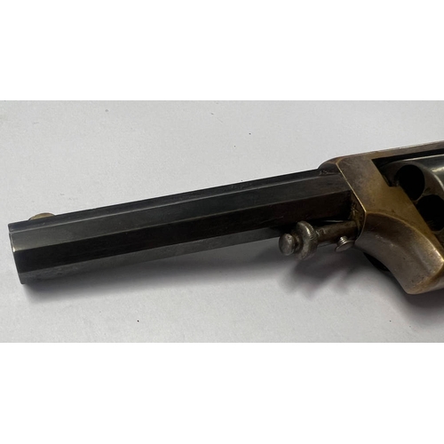 1500 - EAGLE ARMS & CO NEW YORK CAP FIRE REVOLVER, 7.5 CM LONG BARREL WITH NAME TO TOP FLAT, 2205 STAMPED T... 