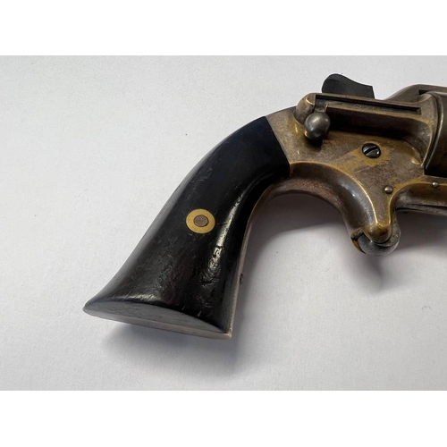 1500 - EAGLE ARMS & CO NEW YORK CAP FIRE REVOLVER, 7.5 CM LONG BARREL WITH NAME TO TOP FLAT, 2205 STAMPED T... 