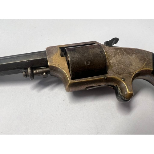 1500 - EAGLE ARMS & CO NEW YORK CAP FIRE REVOLVER, 7.5 CM LONG BARREL WITH NAME TO TOP FLAT, 2205 STAMPED T... 