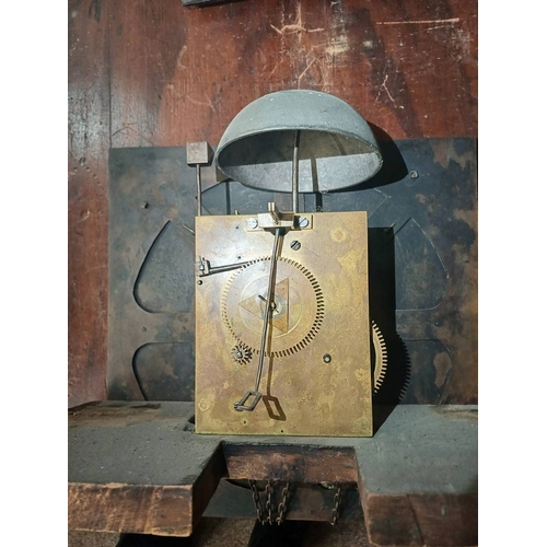 5065 - 19TH CENTURY OAK LONG CASE CLOCK WITH ONE WEIGHT & PEDULUM & BRASS DIAL SIGNED JERE : STANDRING BOLT... 