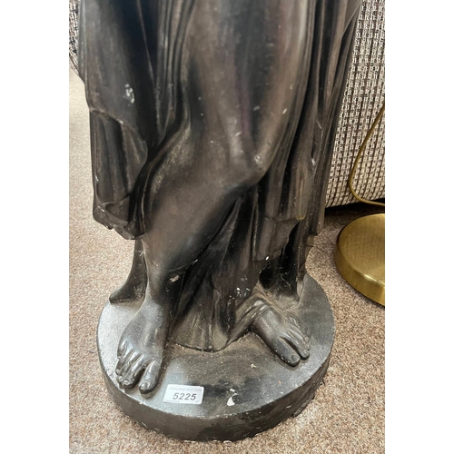 5126 - CLASSICAL STYLE FIGURE OF LADY WITH URN ON CIRCULAR BASE, OVERALL HEIGHT 108 CMS