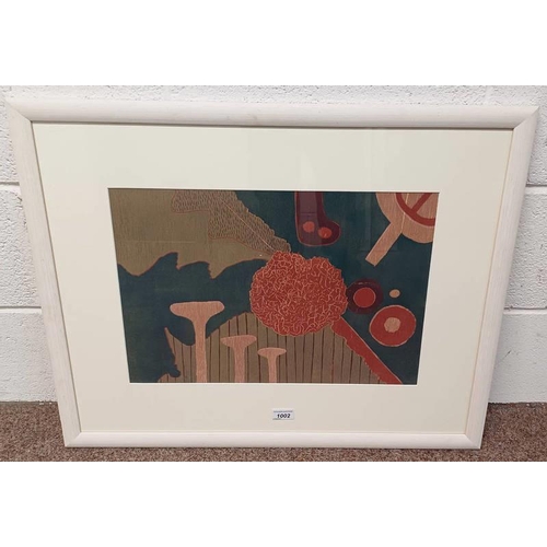 1002 - MARGARET PITT - (ARR) THE DIG MONOGRAMMED M.C.C.P FRAMED SCREENPRINT 33 X 49 CM