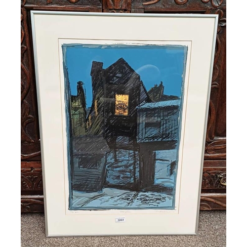 1023 - R W BATCHELOR PETE'S PLACE SIGNED IN PENCIL FRAMED PRINT 34/50 62 X 42 CM