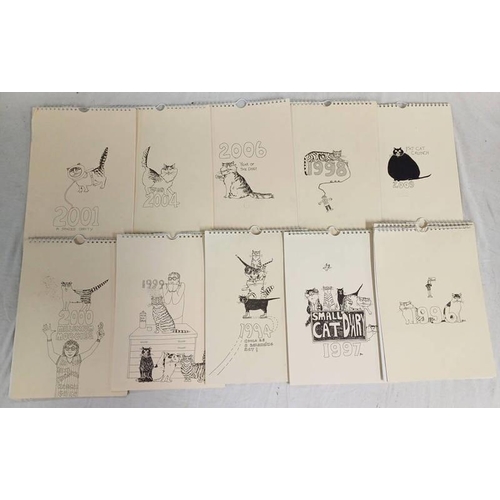 1049 - SERIES OF CAT RELATED CALENDARS BY BARBARA ROBINSON, DATES RANGING FROM 1994 TO 2009